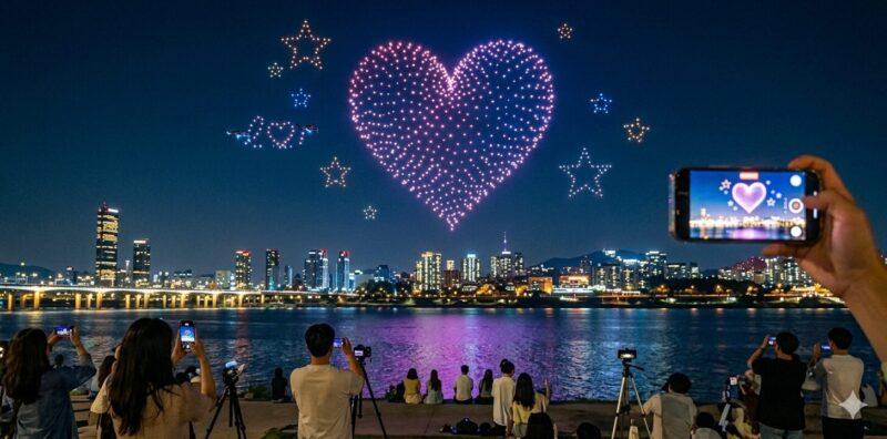 漢江ドローンショー